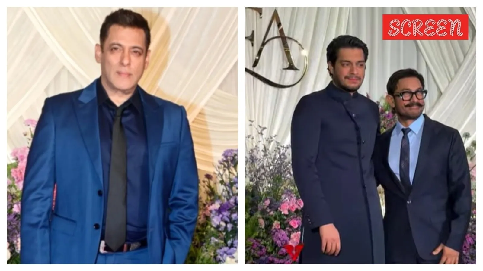 Salman Khan attends wedding reception of Sooraj Barjatya&rsquo;s daughter with tight security cover, Aamir Khan poses with son Junaid. Watch
